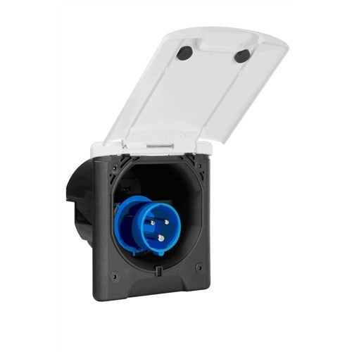 Electrical inlet with magnetic cap - White