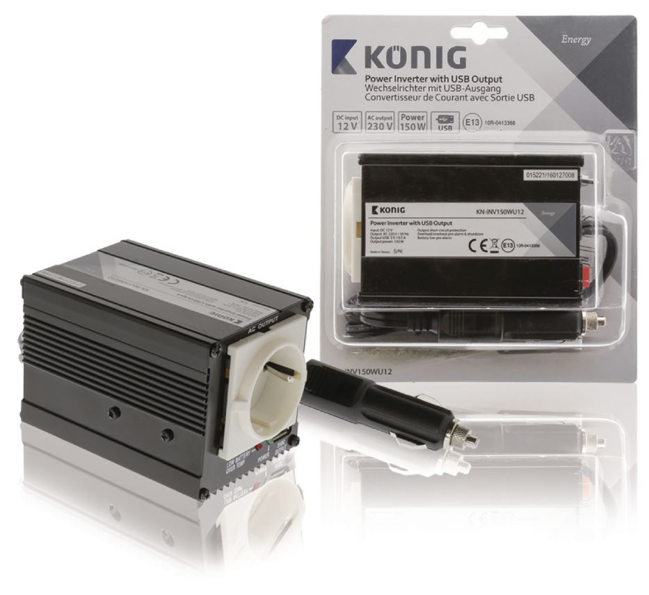 Strömomvandlare 12V-230V - 150w König – produktbild
