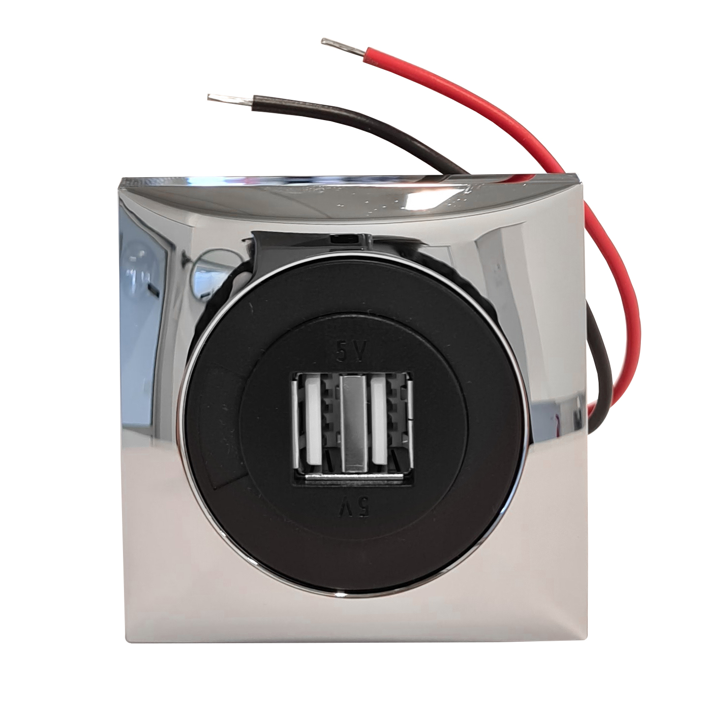 USB-Steckdose Berker 2x1A Chrom mit Rahmen