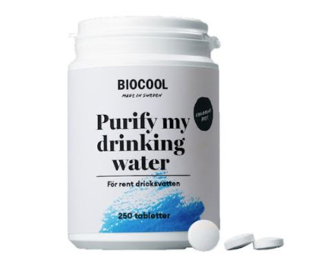 Biocool Clean water-tabletter blå – produktbild