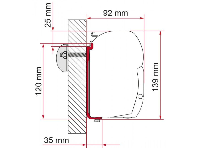 Adapterskena Markis F45, F80 Fiamma – produktbild 2