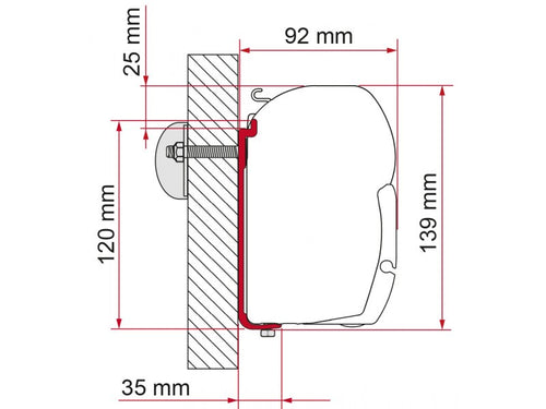 Adapterskena Markis F45, F80 Fiamma – produktbild 2