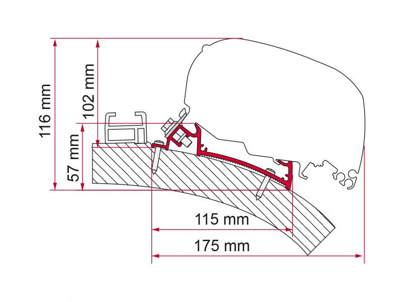 Adapterskena Markis F45, F80 Fiamma – produktbild 5