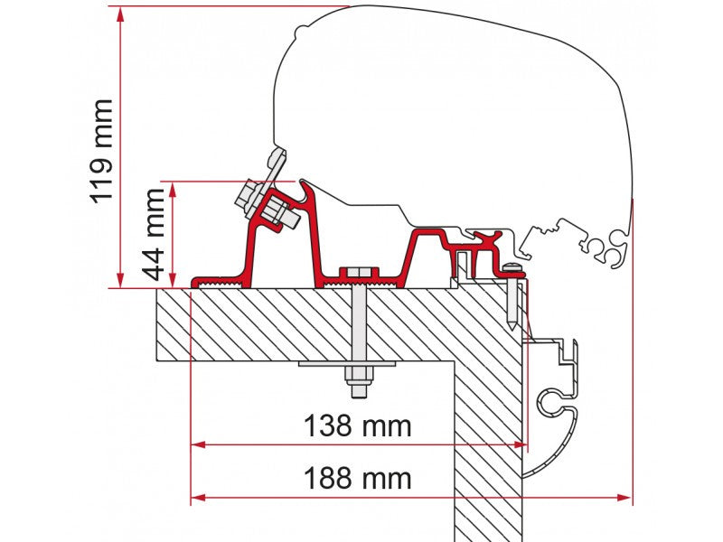 Adapterskena Markis F45, F80 Fiamma – produktbild 14
