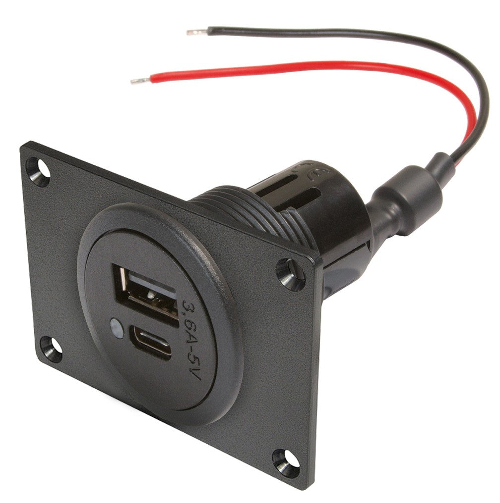 USB C / USB A UTTAG, RUND + ADAPTERRAM CBE – produktbild