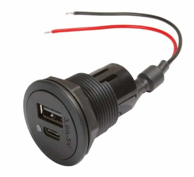 USB C / USB A UTTAG, RUND + ADAPTERRAM CBE – produktbild 2