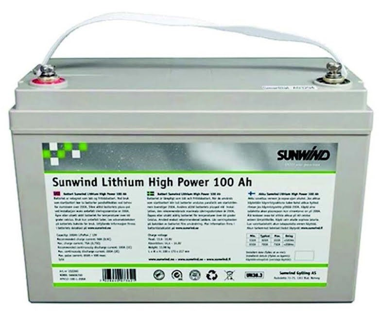 Litiumbatter 100Ah High Power Sundwind – produktbild