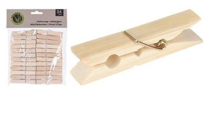 Klädnypor i Bambu 24-Pack Husvagn Svensson – produktbild