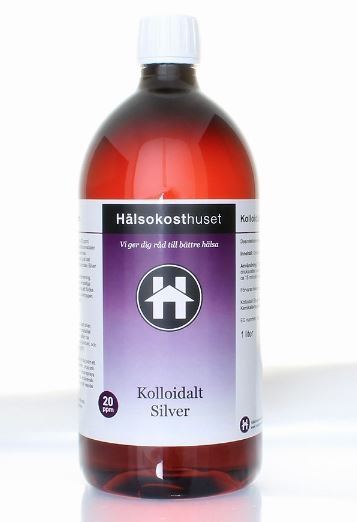Kolloidalt silver 20ppm 1 liter Hälsokosthuset – produktbild