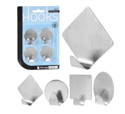 Krokar metall -självhäftande