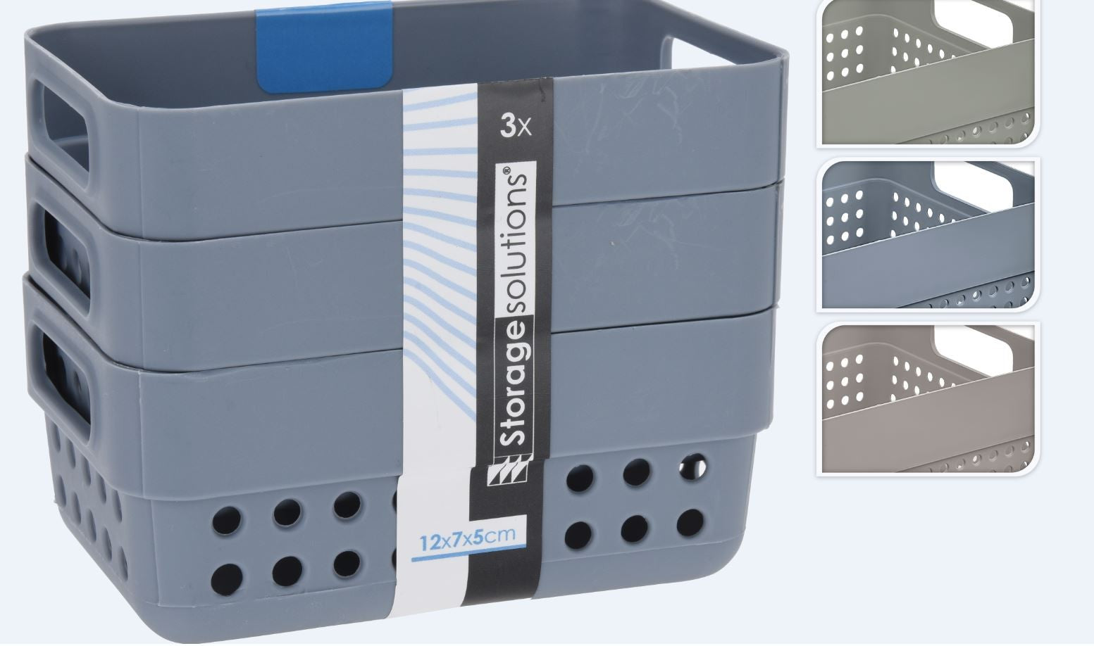 Förvaringskorg 12x7x5 cm 3-pack