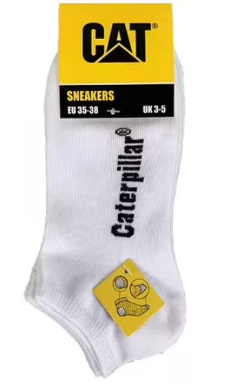 Sneakerssockar CAT 3P Vita Husvagn Svensson AB – produktbild
